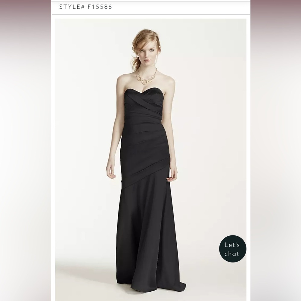 David’s Bridal Long Strapless Stretch Black Evening Gown Prom Dress Bridesmaids
